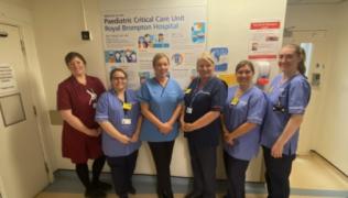 Kate Pye and nurses on the Paediatric Intensive Care Unit 