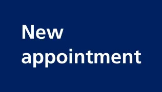 Text graphic that reads "New appointment"