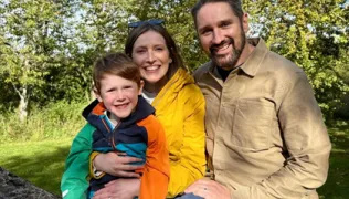 David with his family