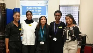 Group photo of the Kofoworola Abeni Pratt Fellows with Chief Nurse, Professor Avey Bhatia