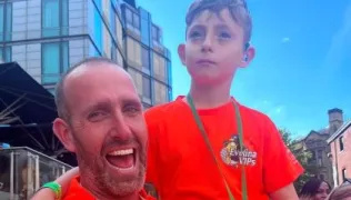 Roman with dad Dale at this year's Transplant Games