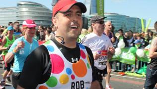 A man running the London marathon 