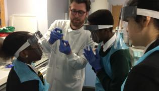 Schoolchildren celebrate International Clinical Trials Day at Guy's and St Thomas'