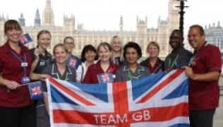 Staff with Team GB flag