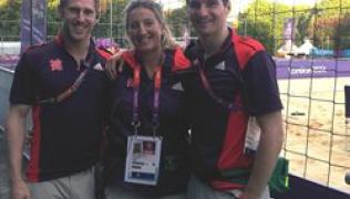 Nichola Carrington with (left) George - a doctor from Epsom and (right) Steve - a physiotherapist from Newcastle