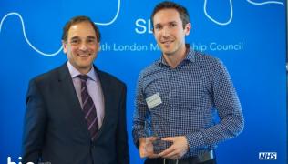 Jeremy Corcoran (right) with Richard Sumray Chair of Health Education South London