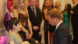 HRH Prince Harry meets Cissy Adamou and her sister Melissa at the WellChild Awards