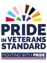 Pride in Veterans Standard logo: Fighting with pride