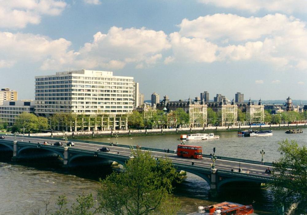 A view of the St Thomas' Hospital site looking across Westminster Bridge