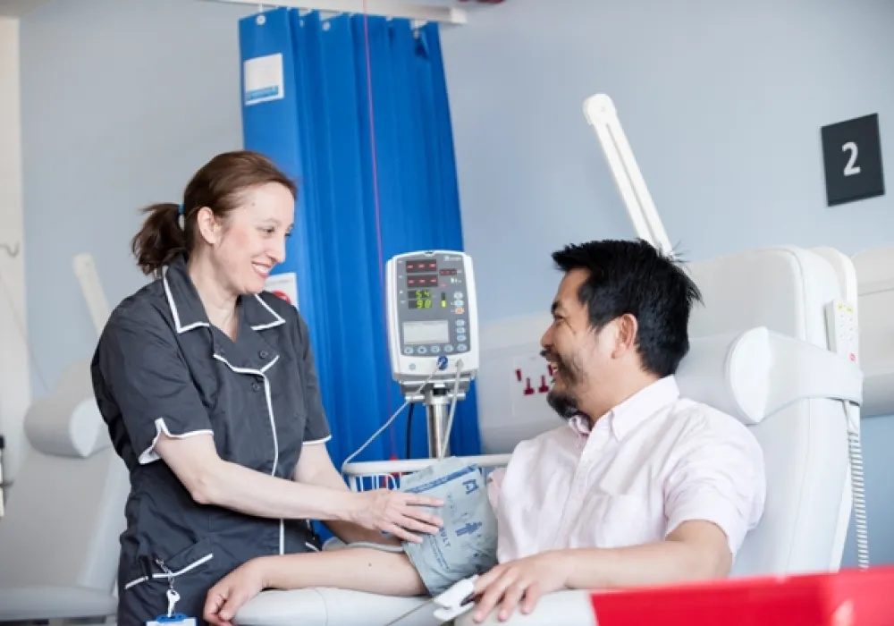 Research nurse takes obs