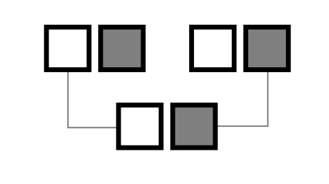 Diagram showing combination of parents non-XP gene and XP gene resulting in a child who does not have XP but is a carrier