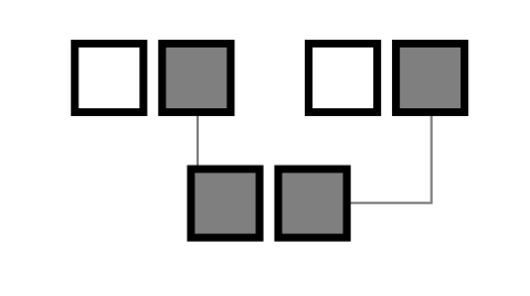 Diagram showing combination of parents non-XP gene and XP gene resulting in a child who has XP