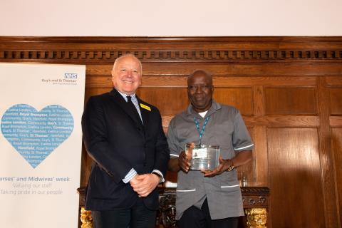 Picture shows Musa Olaiwon, who was named Community nurse of the year, with Ian Abbs