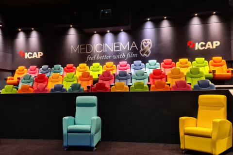  Coloured seats in Medicinema at Guy's Hospital.