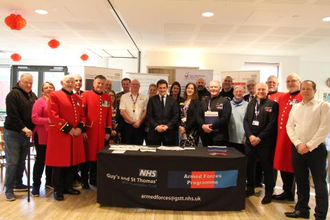 Veterans minister Johnny Mercer at the monthly drop in session