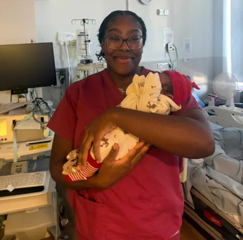 Midwife and Christmas baby