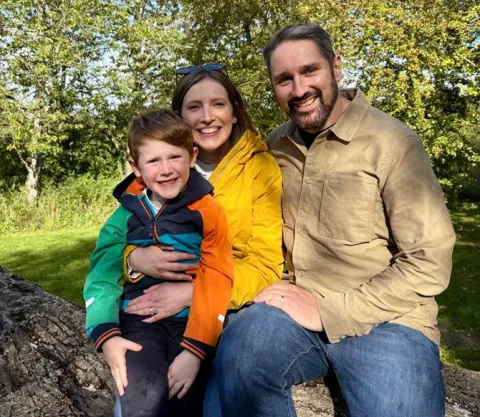 David with his family