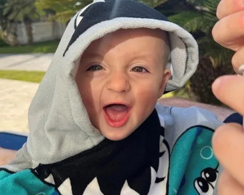 Lennie looking at the camera smiling