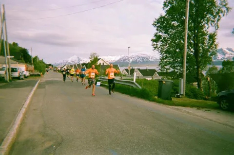 Chris and friends running the Midnight Sun marathon in Norway nearly 20 years ago.