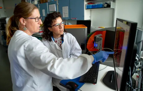 Two female scientists in lab