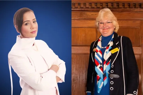 Photo of Professor Miranda Brawn and photo of Dr Felicity Harvey