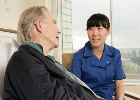 Elderly patient with nurse