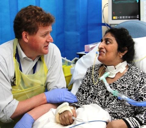 Dr Nicholas Hart and patient Rukhsana Javed