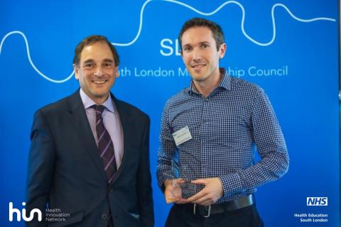Jeremy Corcoran (right) with Richard Sumray Chair of Health Education South London