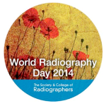 An image of poppies. White text in front of the poppies says 'World Radiography Day 2014' 