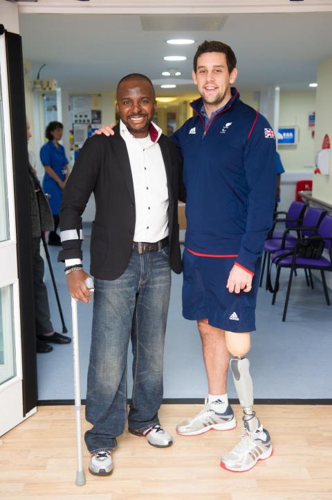 Patient Steven Onasanya (left) with Scott Moorhouse