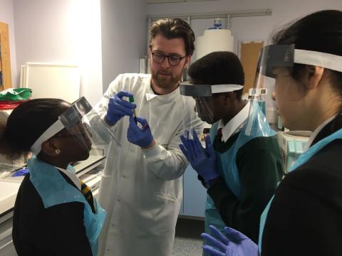 Schoolchildren celebrate International Clinical Trials Day at Guy's and St Thomas'