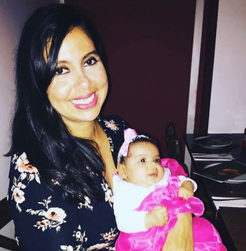 Karina Cruz with her daughter Saira