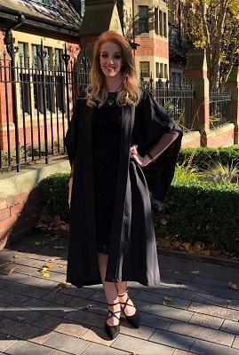 Sofi Berrisford wearing graduation gown