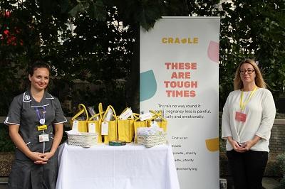 Research nurse Leanna Brace and CRADLE's Dawn Brown launch partnership for early pregnancy loss support